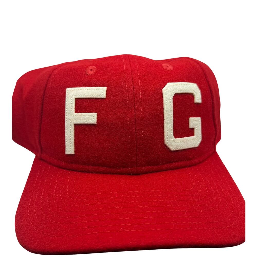 Fear of God x New Era 59FIFTY Fitted Hat Red Cream FG Logo One Size